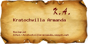 Kratochvilla Armanda névjegykártya